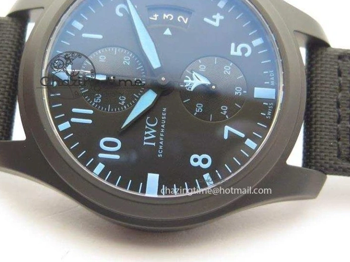 MIROTIME 0505 Pilot Chrono IW388003 Real Ceramic V6F 1:1 Best Edition On Black Nylon Strap A StreetReady 7284